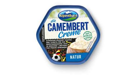 Alpenhain Packshot oben Camembert-Creme Fußball-Promotion
