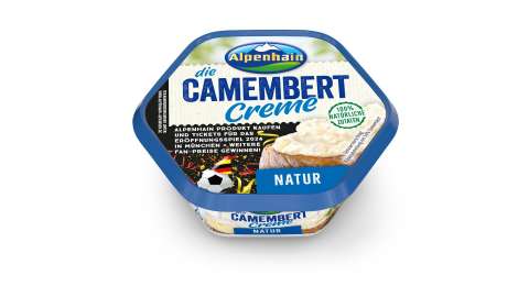 Alpenhain Packshot seitlich Camembert-Creme Fußball-Promotion