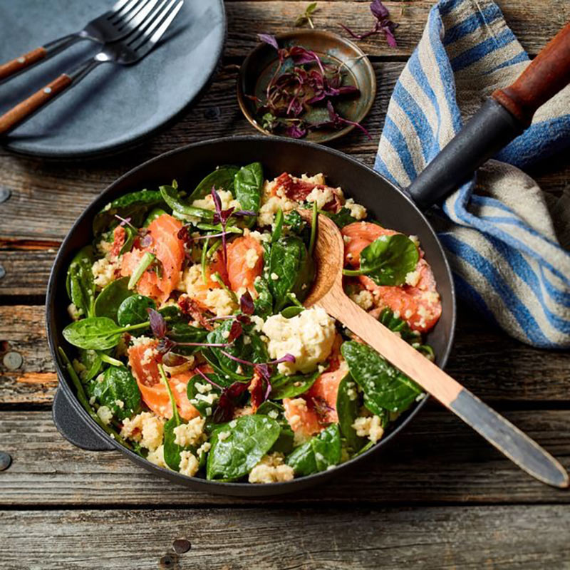 Couscous-Pfanne mit Camembert Creme