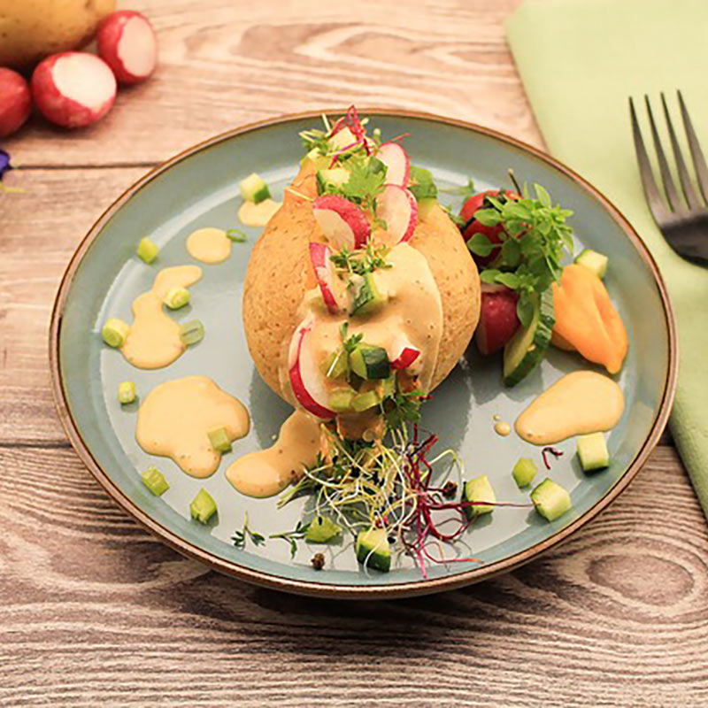 Vegane Ofenkartoffeln mit Opflanzda