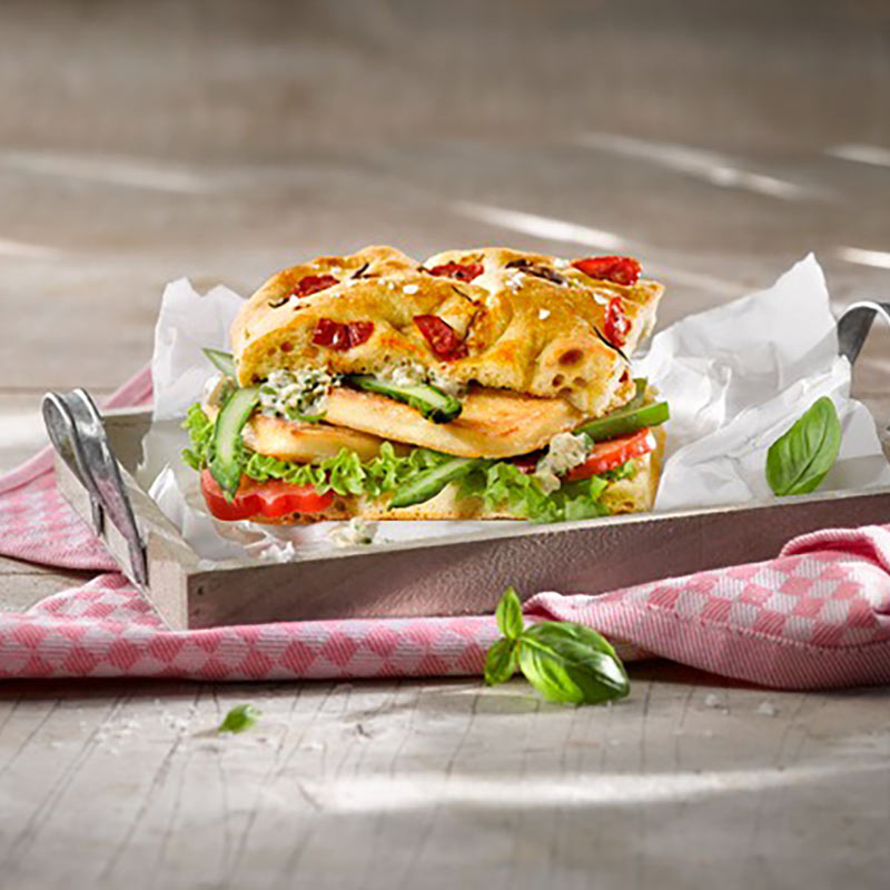 Focaccia mit Grill Käsegenuss