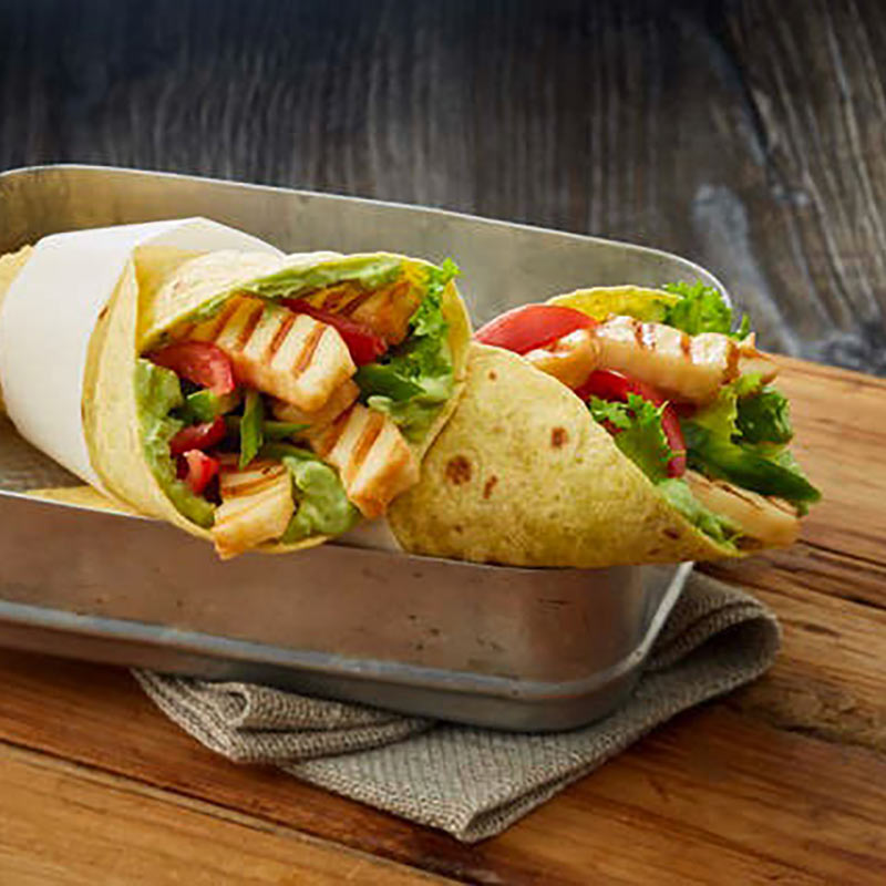 Vegetarischer Wrap mit Grill Käsegenuss