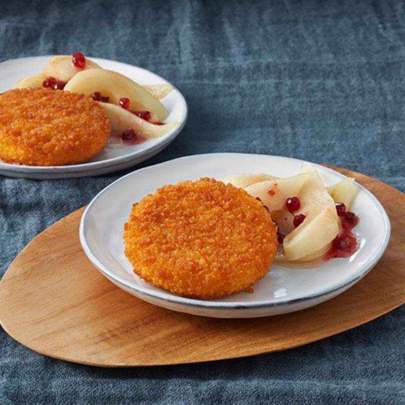 Back-Camembert mit Birnenkompott