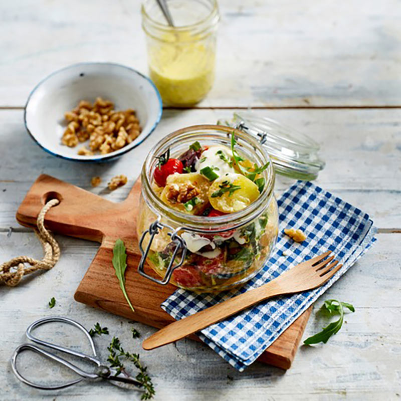 Kartoffelsalat mit Camembert Creme Dressing