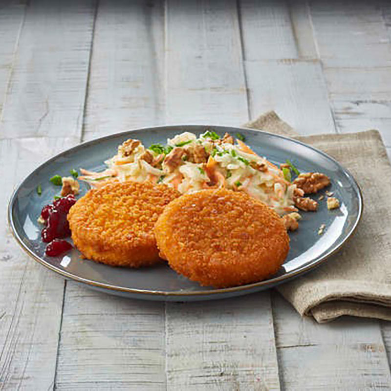 Back-Camembert mit Cole Slaw