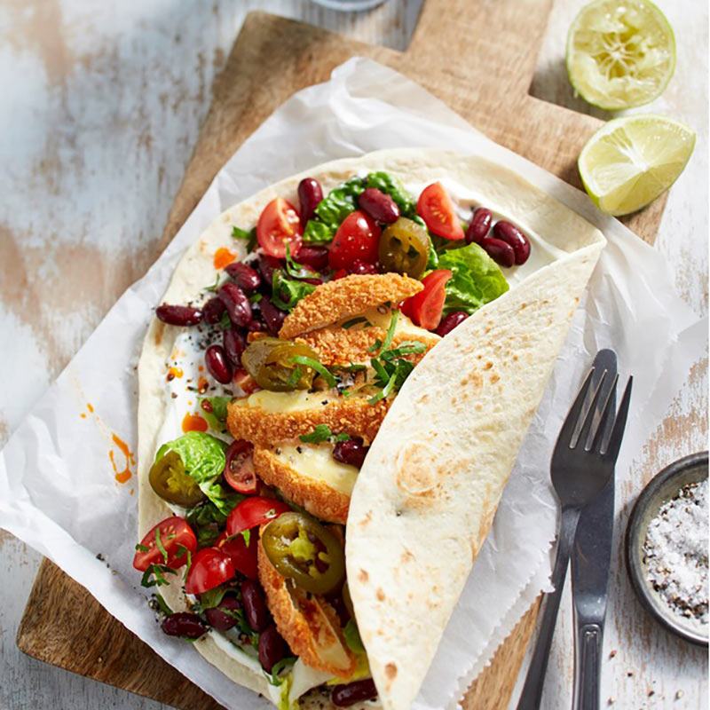 Burrito mit Back-Camembert